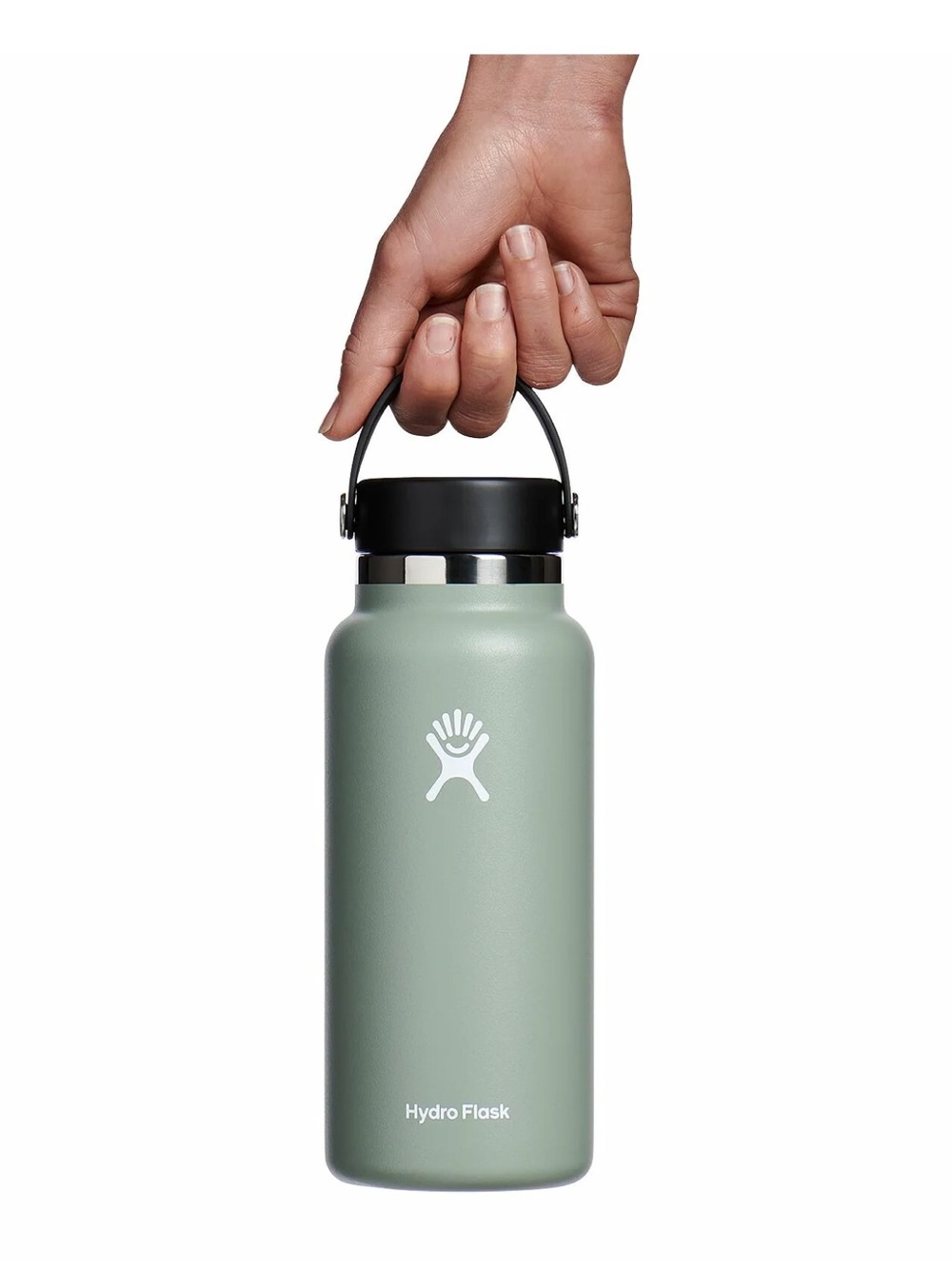 Hydro Flask Sage Green Insulated Water Bottle 32 oz carrier keep cold handle